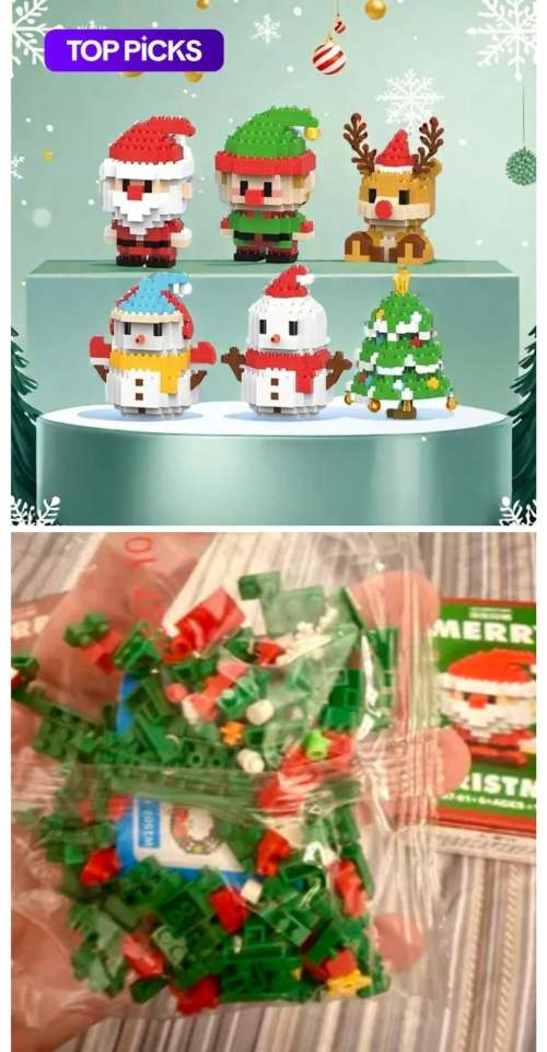 圣诞微型积木亲子拆箱与组装