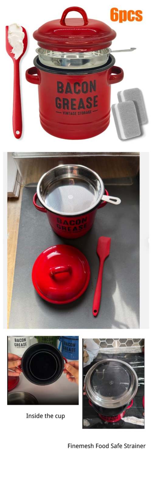 复古培根油脂过滤收纳罐