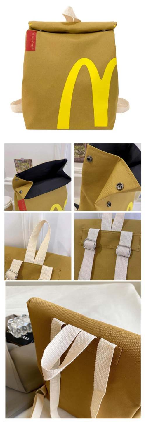 麦当劳风帆布背包：质感与大容量日常开箱