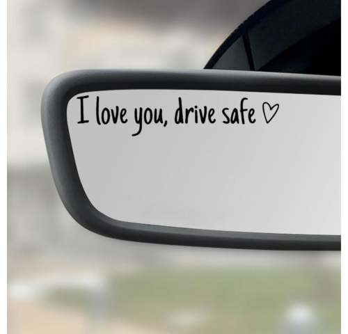后视镜温情贴纸：妻子的安全告白