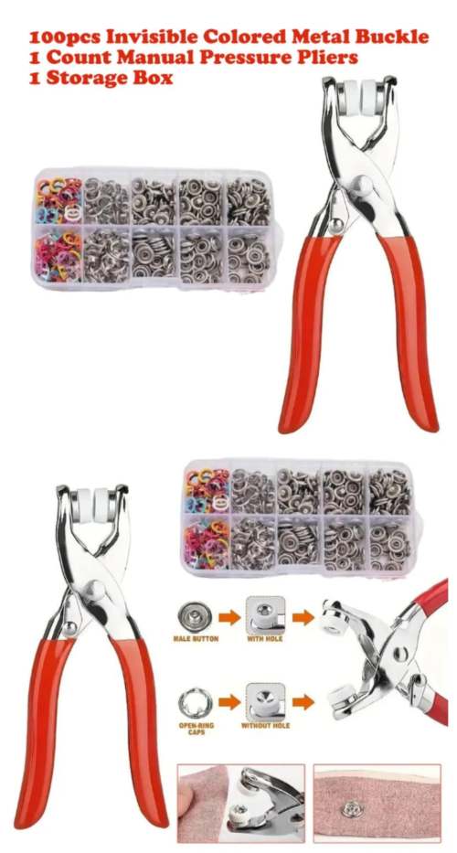 按扣钳套装：免缝快速修帽带