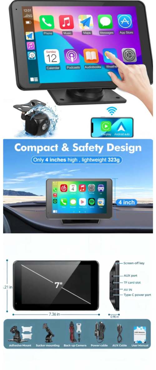 便携PASLDA无线CarPlay升级与倒车演示