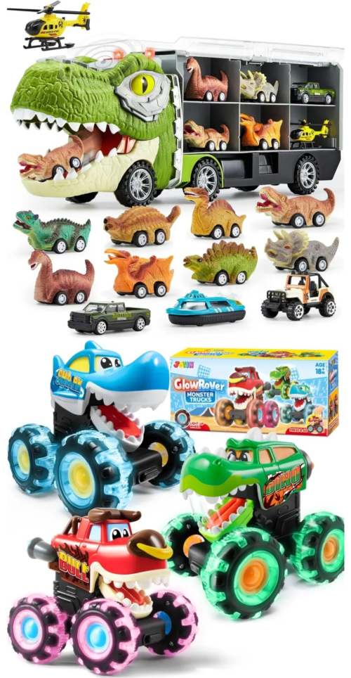 三款发光按压怪兽卡车玩具