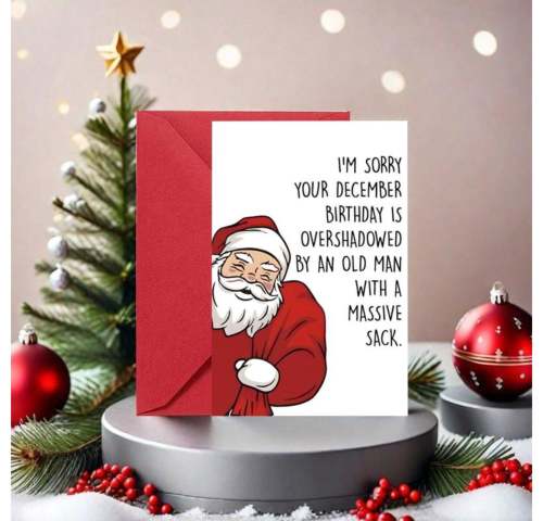 超嗨反应：卡通圣诞老人生日贺卡