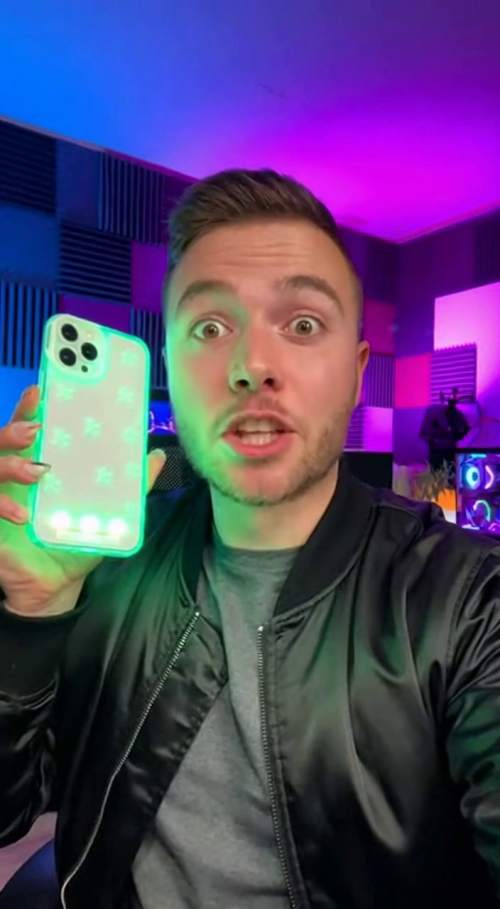 15秒发光LED蝴蝶结iPhone手机壳