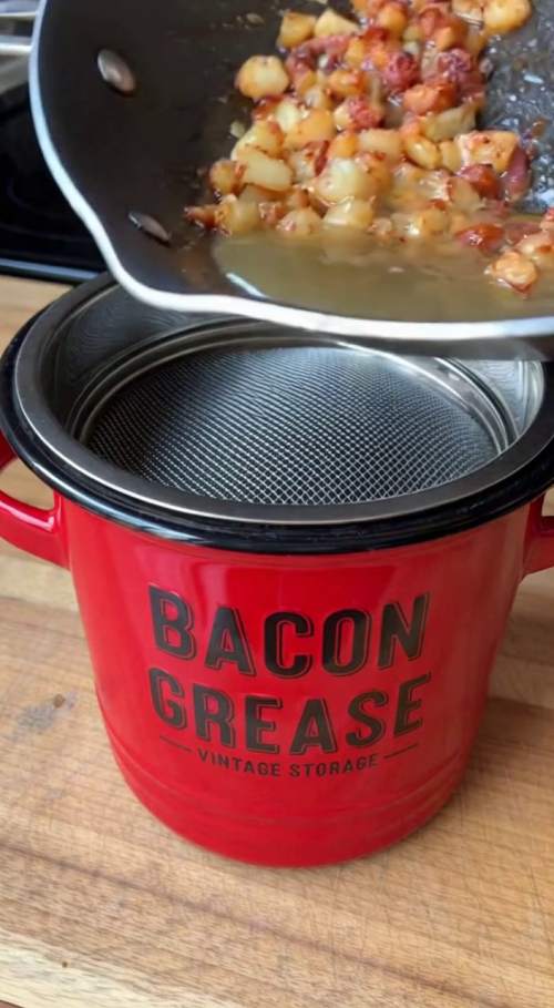 复古培根油脂过滤收纳罐