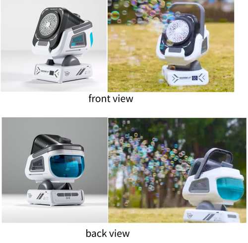 后院彩色泡泡机儿童嬉戏